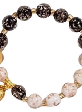 两世欢夜光金箔香灰琉璃手串礼物