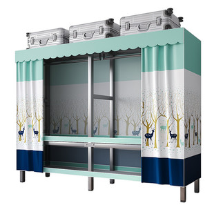 免安装简易布衣柜家用卧室出租房布艺折叠全钢管加粗加固收纳衣橱