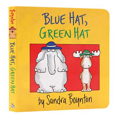 蓝帽子 绿帽子 Blue Hat Green Hat 纸板书 Sandra Boynton 宝宝启蒙认知 学颜色