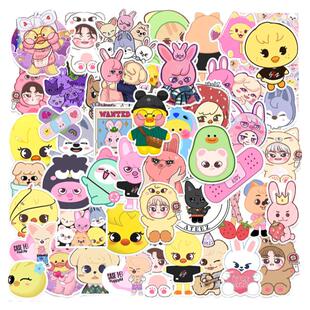 50张韩国SKZOO卡通图案可爱涂鸦贴纸装饰笔记本头盔相框画手账保温杯吉他衣柜收纳箱拉杆箱文具盒贴纸防水pvc