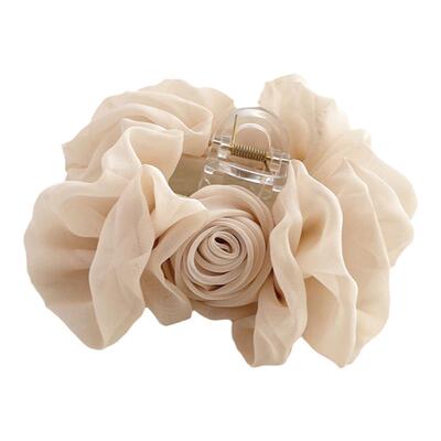 桃子柚甜美温柔雪纺抓夹花朵发夹
