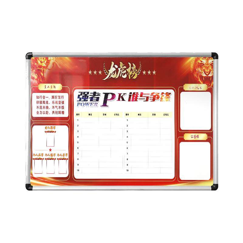新款挂式白板业绩榜展板留言板磁性可吸磁挂墙可擦硬白板车间生产管理看板业绩榜通知公告栏尺寸内容支持定制