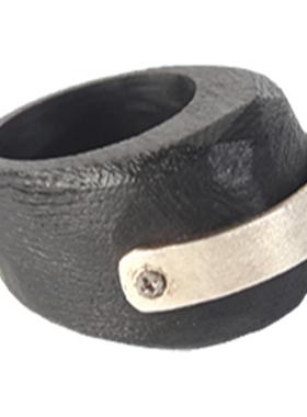 美感觉醒原创设计银黑檀木指环