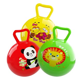 哈哈球卡通拍拍球小皮球手抓球甩甩球充气手柄手拿婴儿1岁2岁宝宝
