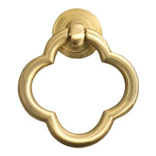 四叶草黄铜柜门拉手新中式柜子衣柜抽屉橱柜吊坠复古法式金色把手