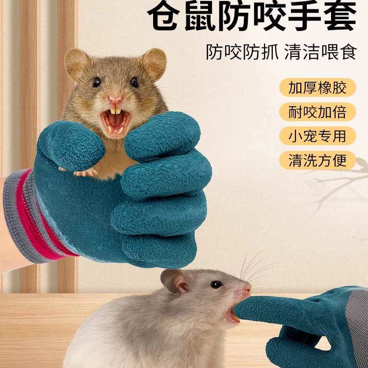 防咬手套仓鼠宠物防抓咬加厚金丝熊喂养小鼠成人专用手指防护耐磨