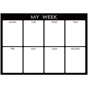 钢化玻璃冰箱白板贴每周计划墙壁贴周历记事板可移除白板贴不伤墙