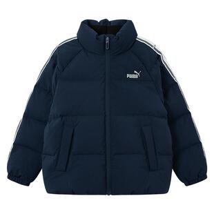 PUMA彪马童装羽绒服冬休闲保暖防寒户外立领加厚鸭绒外套黑色保暖