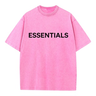 ESSENTIALS MOVIE官方水洗做旧纯棉短袖男女情侣新款休闲上衣潮