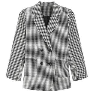 Mind Bridge女士千鸟格西服2026新款宽松西装春季韩系通勤外套