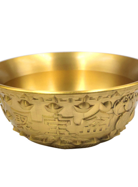 12cm满盆家用聚宝盆摆件全铜招财