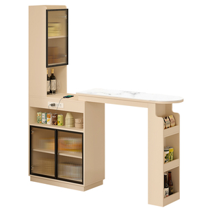 客厅伸缩吧台桌家用隔断柜酒柜岩板阳台长条桌沙发边柜小户型W57