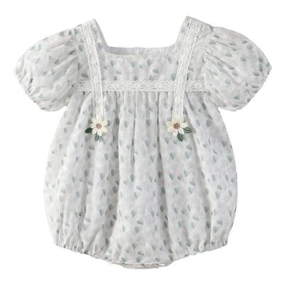 modomoma公主女宝短袖印花哈衣