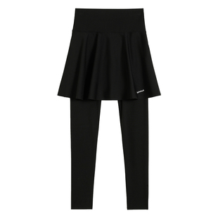 假两件鲨鱼裙裤女秋冬加绒加厚健身瑜伽运动跑步打底带裙一体裙裤