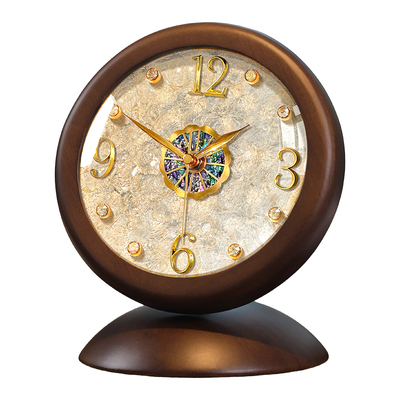 天然贝壳表盘！复古台式实木座钟