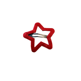 新年红色丝绒星星发夹边夹侧边碎发刘海夹女可爱发卡圣诞百搭头饰