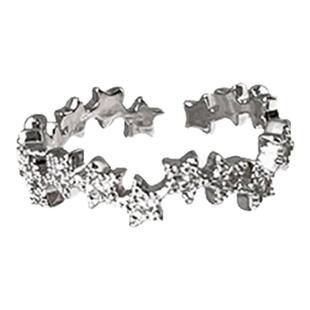 星星锆石戒指女小众设计麻花素圈戒指女轻奢高级感尾戒新款食指环