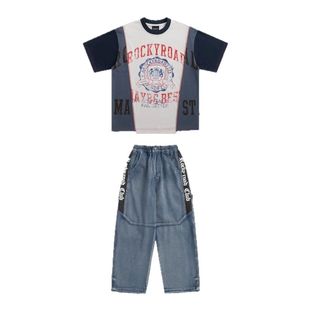 ROCKYROAD童装儿童街舞演出服套装hiphop街舞潮服滑板运动休闲T恤