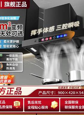 新飞油烟机T型顶吸欧式烟机家用抽油烟机厨房壁挂大吸力自动清洗