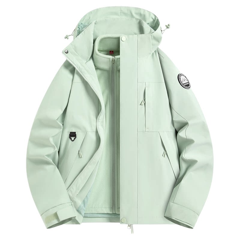 外贸尾单品牌同款内胆女登山服两件套潮流防水防风抓绒三合一外套