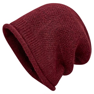 美式简约针织冷帽女冬季卷边保暖护耳堆堆帽显脸小休闲百搭包头帽