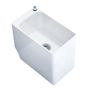 卫生间拖把池窄长型带龙头孔家用竖款洗拖布池阳台小号超窄墩布池