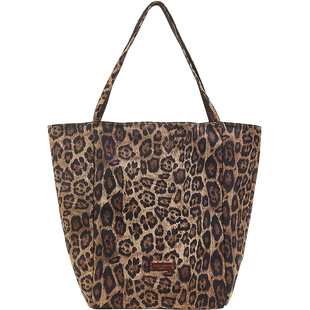 兰诺豹纹托特包女款双面可背2025新款轻奢小众高级感单肩手提包包