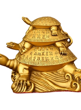 纯黄铜三代龟摆件乌龟长寿龟