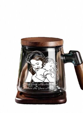 高档个性泡茶个人专用玻璃杯支持公司LOGO照片雕刻生日教师节礼品