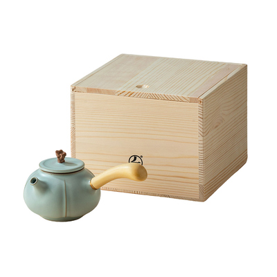 万仟堂天青汝窑侧把功夫茶壶风骨