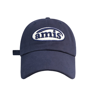 韩版amis刺绣鸭舌帽子女软顶宽檐显脸小时尚百搭超好看棒球帽新款