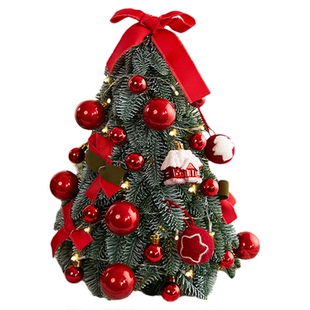 圣诞节装饰仿真诺贝松新款家用圣诞树桌面diy小摆件ins风挂件材料