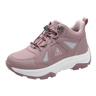 足力健旗舰店2025年冬季软底防滑老年鞋加绒高帮妈妈鞋女款棉鞋