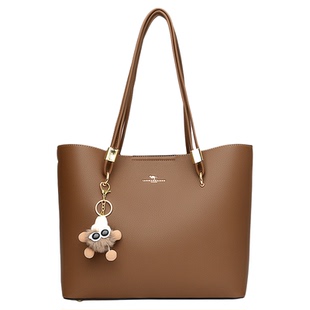 袋鼠真皮女包2026新款冬大容量牛皮单肩包高级感软皮通勤托特大包