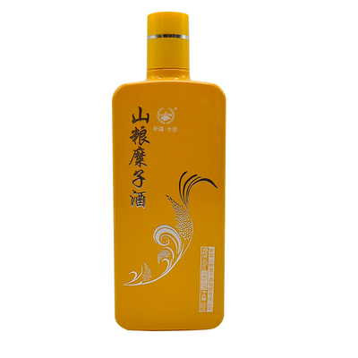 新疆山粮糜子酒黄牌46度500毫升浓香型整箱6瓶送手提袋纯粮包邮