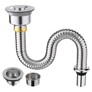 厨房洗菜盆下水管配件水槽下水道不锈钢排水水池全套下水器防臭