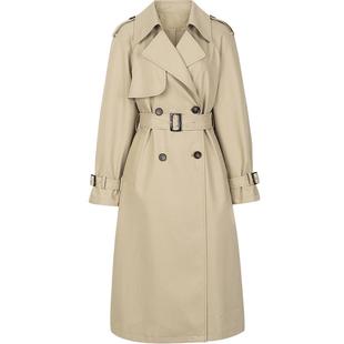 衣香丽影免烫抗皱风衣女中长款2025年秋冬装新款藏青色英伦风外套