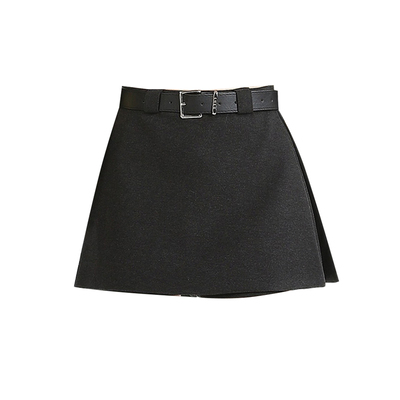 秋冬季高腰加厚毛呢短裙裤