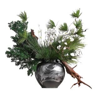 妖及 新中式陶罐花器装饰花艺【仲墨森】样板间民宿酒店前台摆件