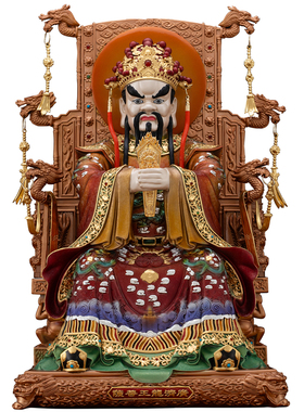 铜冰金彩龙五爷财神佛像家用供奉