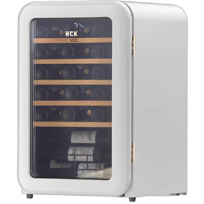 HCK哈士奇复古红酒柜恒温恒湿茶叶家用小型超薄嵌入式冰吧冰箱2.0