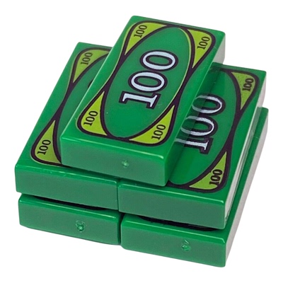 乐高LEGO绿色美元钞票金砖钱袋子