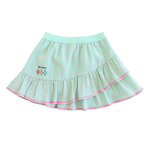 ILOVEJ童装2026春季女童半身裙格子荷叶边层叠短裙百褶裙/JWSSK41