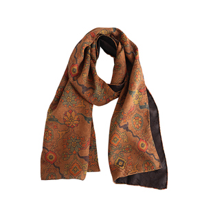 盈妹敦煌一梦丨花罗香云纱新中式丝巾2025新款高级感礼盒送长辈女