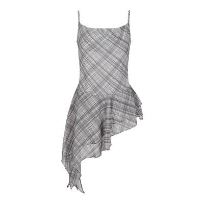 MOUSSY 夏季新品不规则下摆时尚格纹修身吊带衫028ISA33-4091