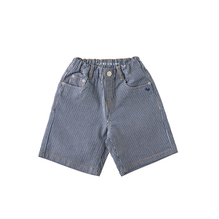 BLUEDOG蓝狗韩国春夏竖条纹男女儿童舒适柔软短裤透气
