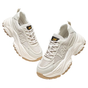 Lee女鞋2025秋冬新款巨好看的银色老爹鞋厚底增高休闲百搭运动鞋