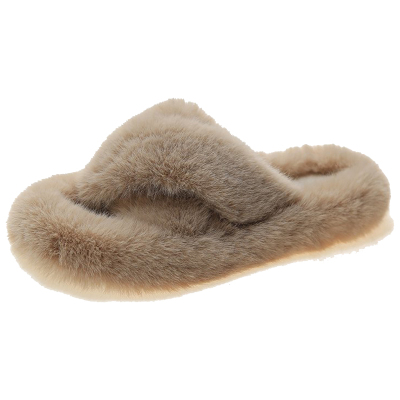 外穿韩版秋冬季加绒保暖毛毛拖鞋