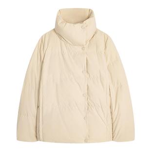 陌上主播2023冬新款休闲宽松开叉羽绒服女