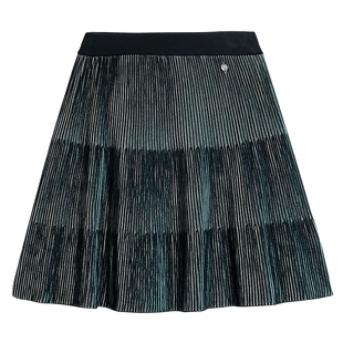 Desigual26春夏新品针织A字3色撞色渐变短款半身裙